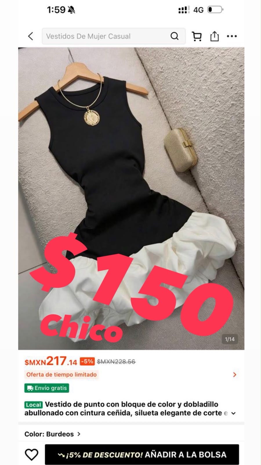 Vestido bicolor