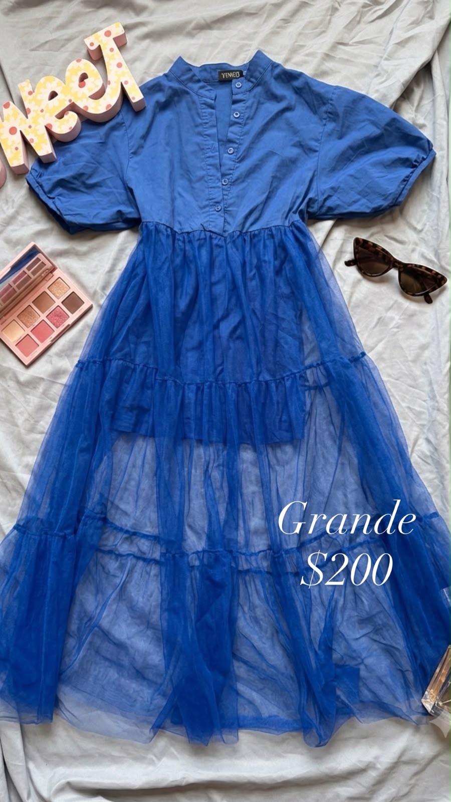 Vestido tul azul